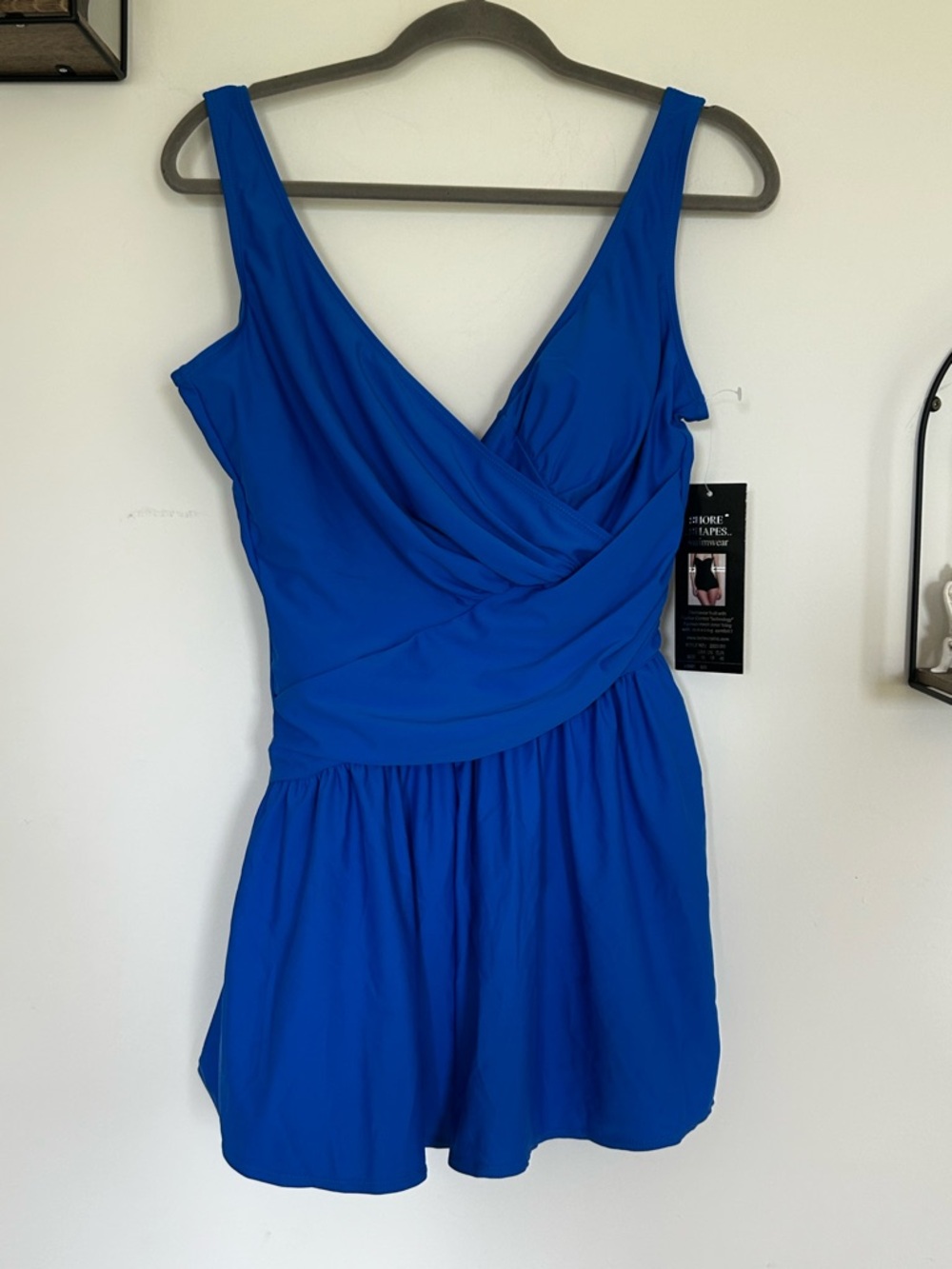 NWT Shoreshapes Blue‎ One Piece Control Technology Swim Dress Size 16
